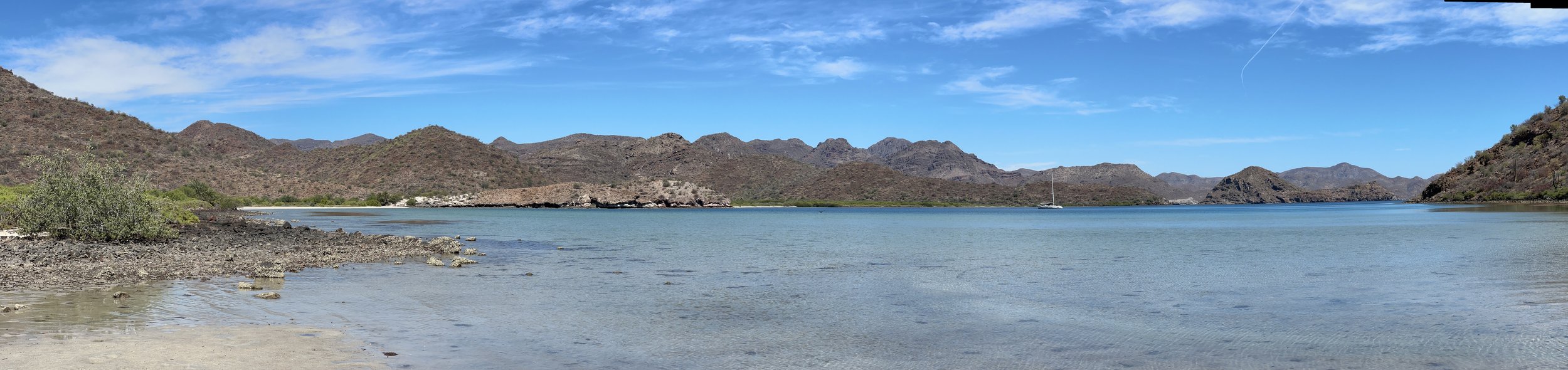 Panorama from the southeastern corner of the anchorage, near the mangroves