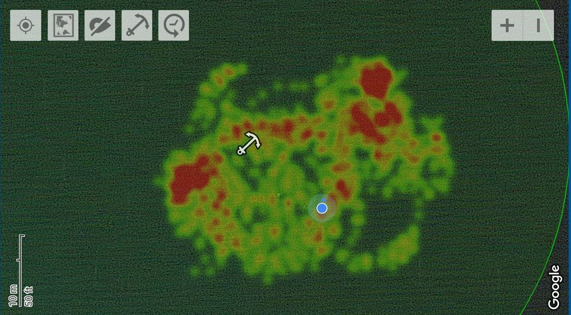 Our anchor track during the last day and half we were on Santa Cruz