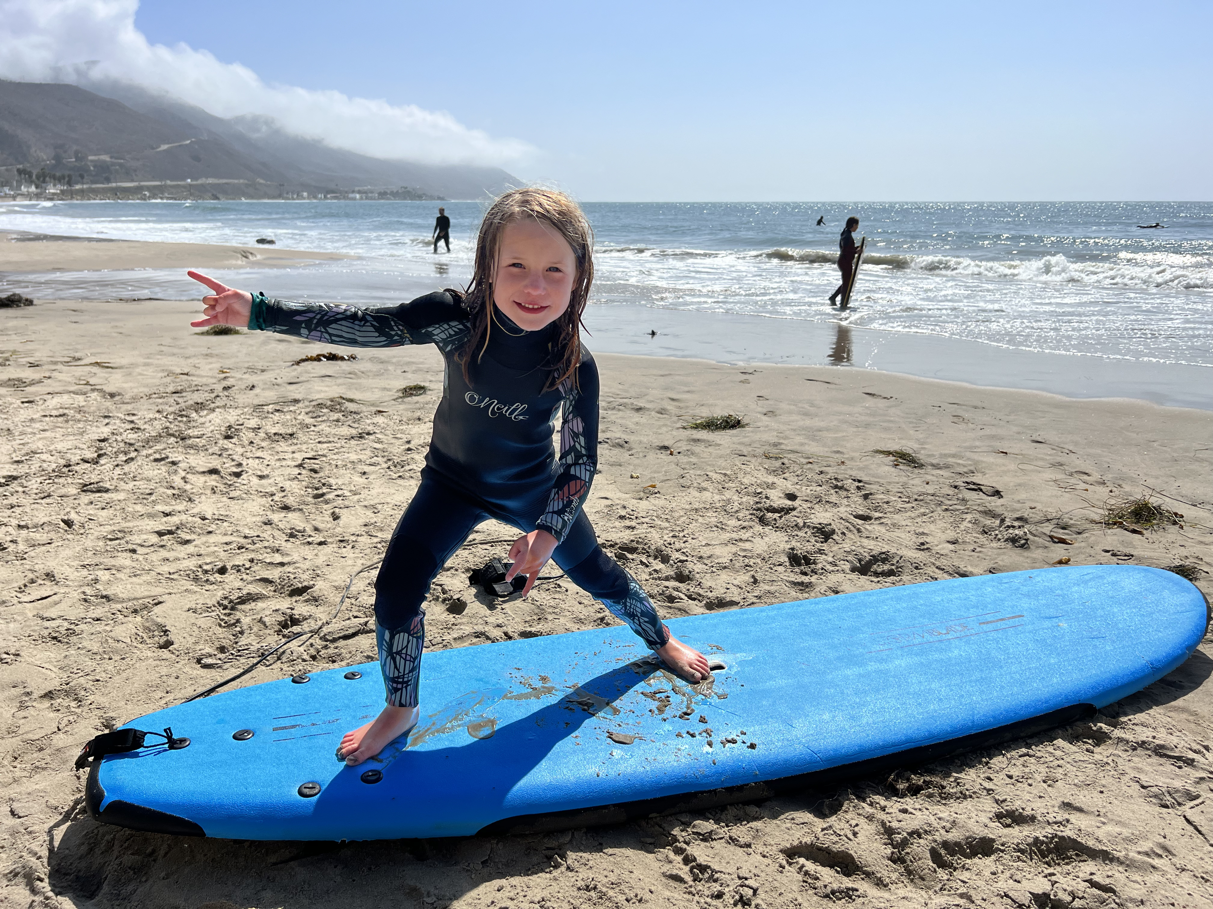 Mondos beach surf lesson.