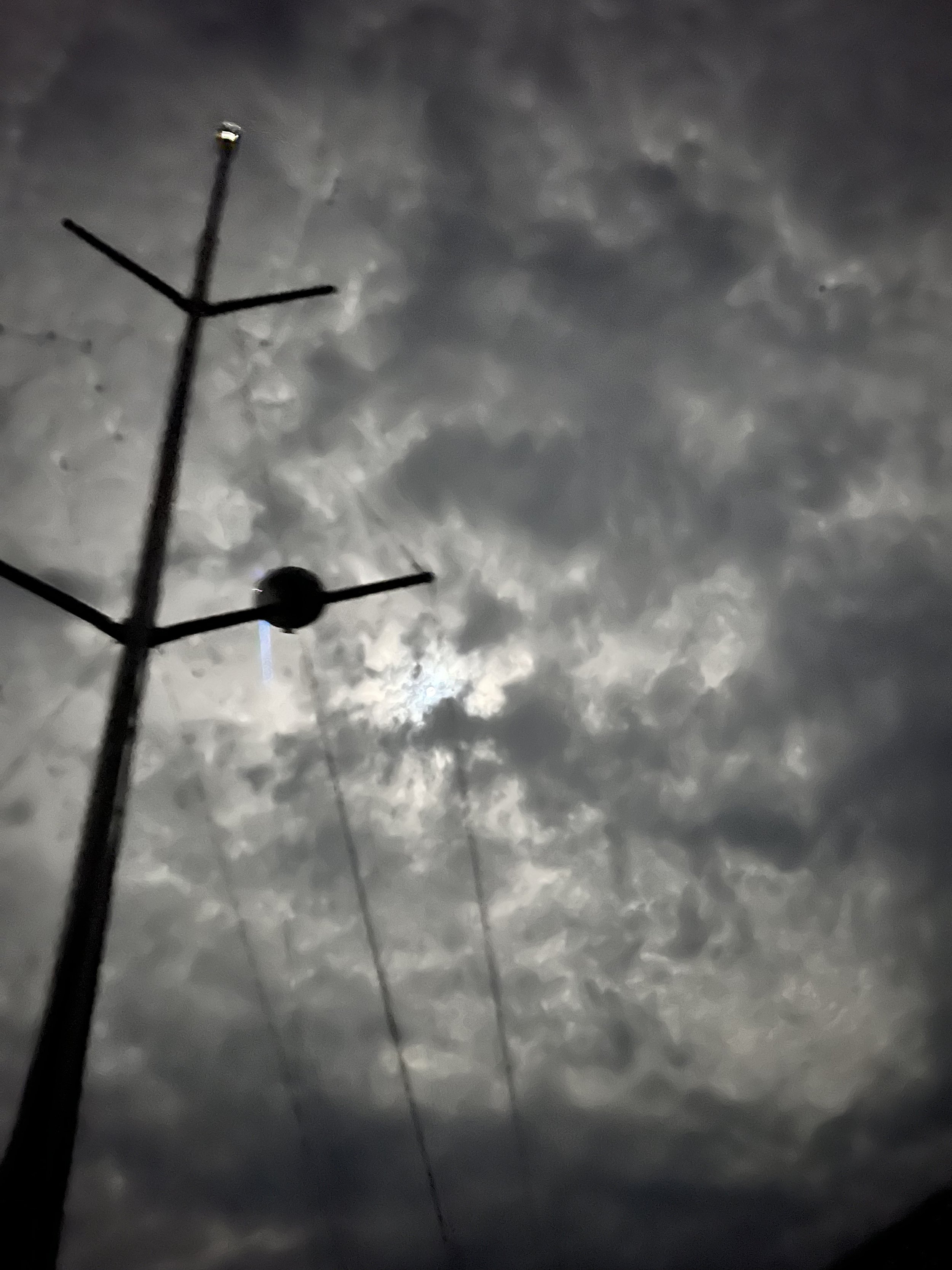 The moon off Pillar Pt as we motored south - the motion of the swell makes it hard to take a crisp photo at night